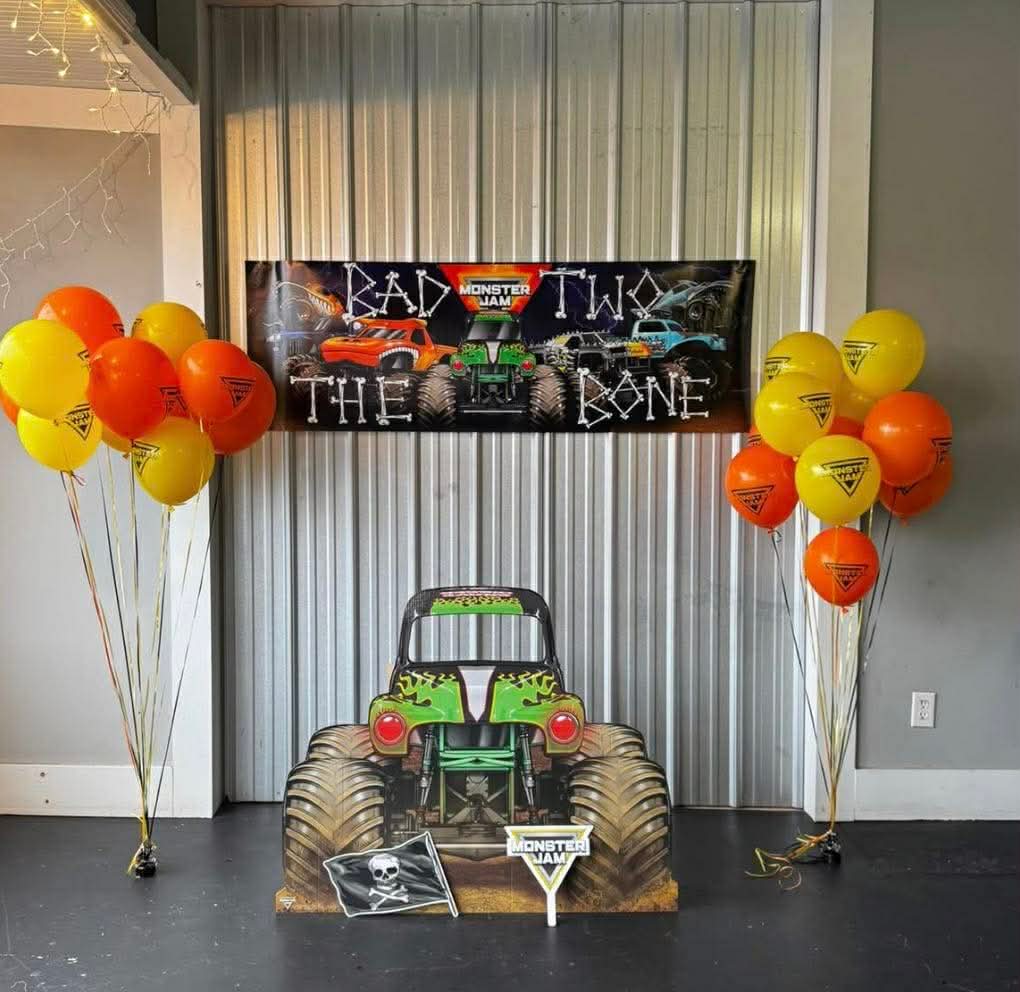 Monster truck themed children's birthday party at The 1889